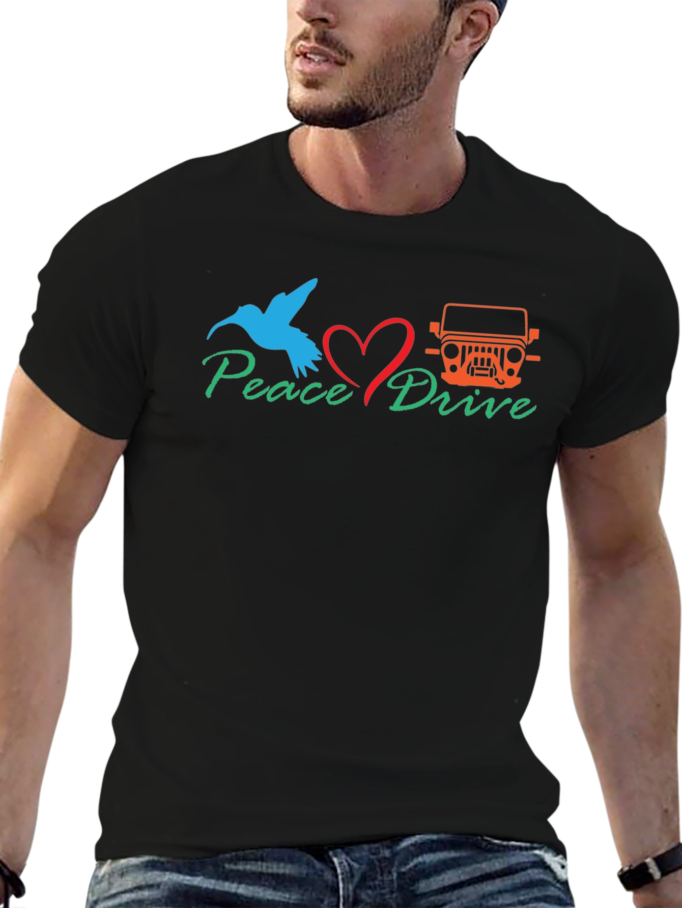 Peace Drive T-Shirt - Bird Love Jeep Graphic