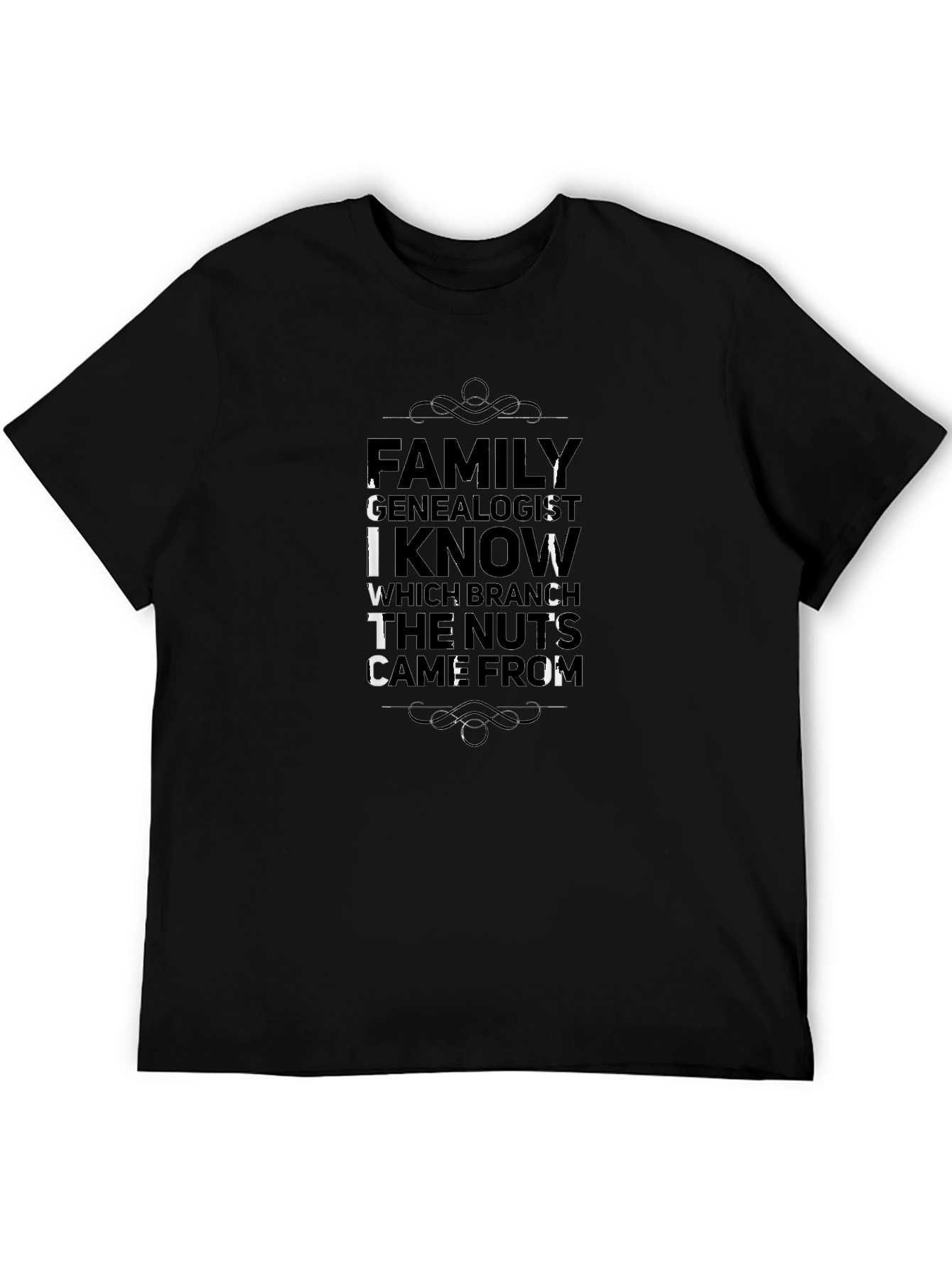 Family Genealogist Funny Black T-Shirt