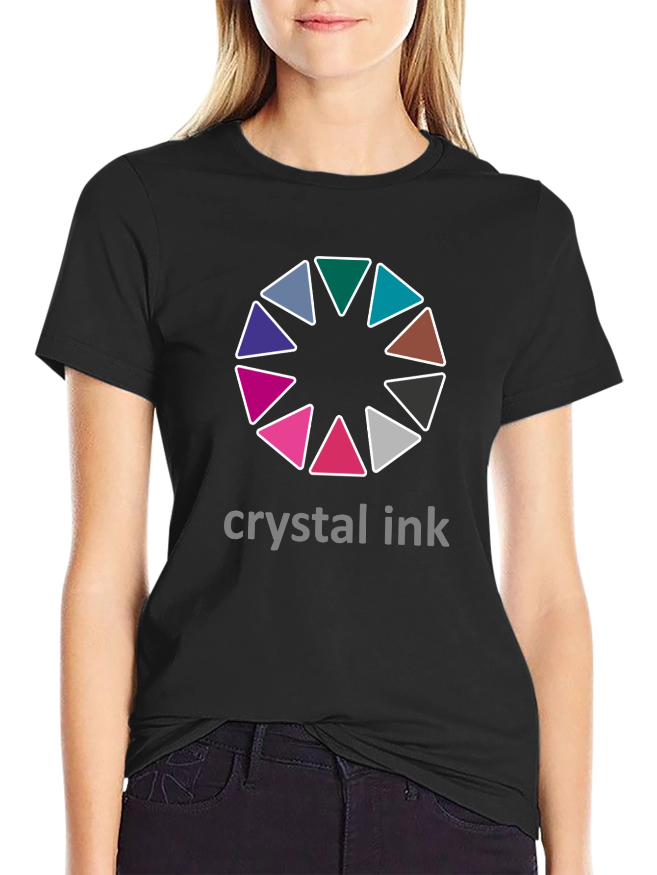 Crystal Ink Graphic Tee - Stylish Mens Black T-Shirt