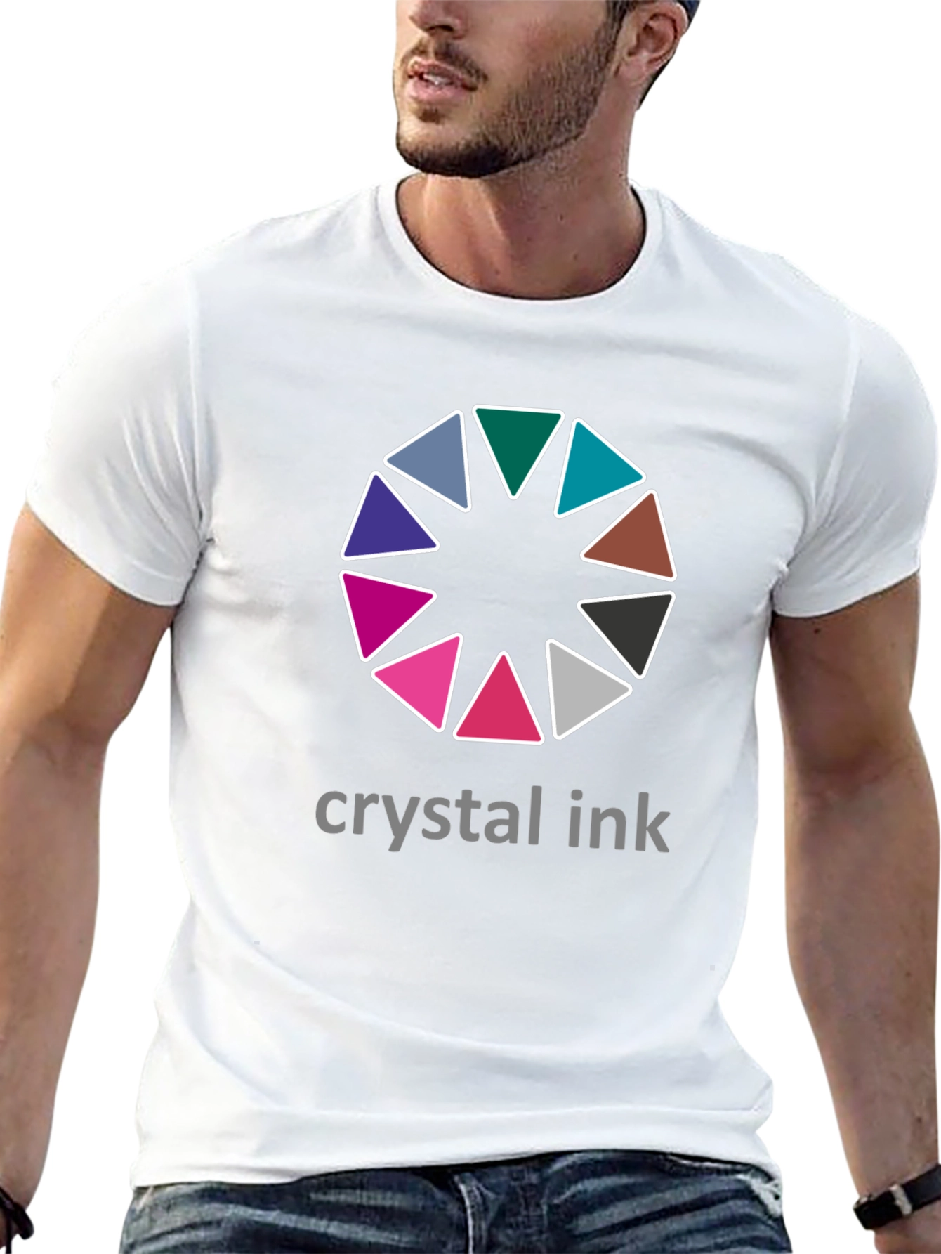 Crystal Ink Graphic Tee - Stylish Mens Black T-Shirt