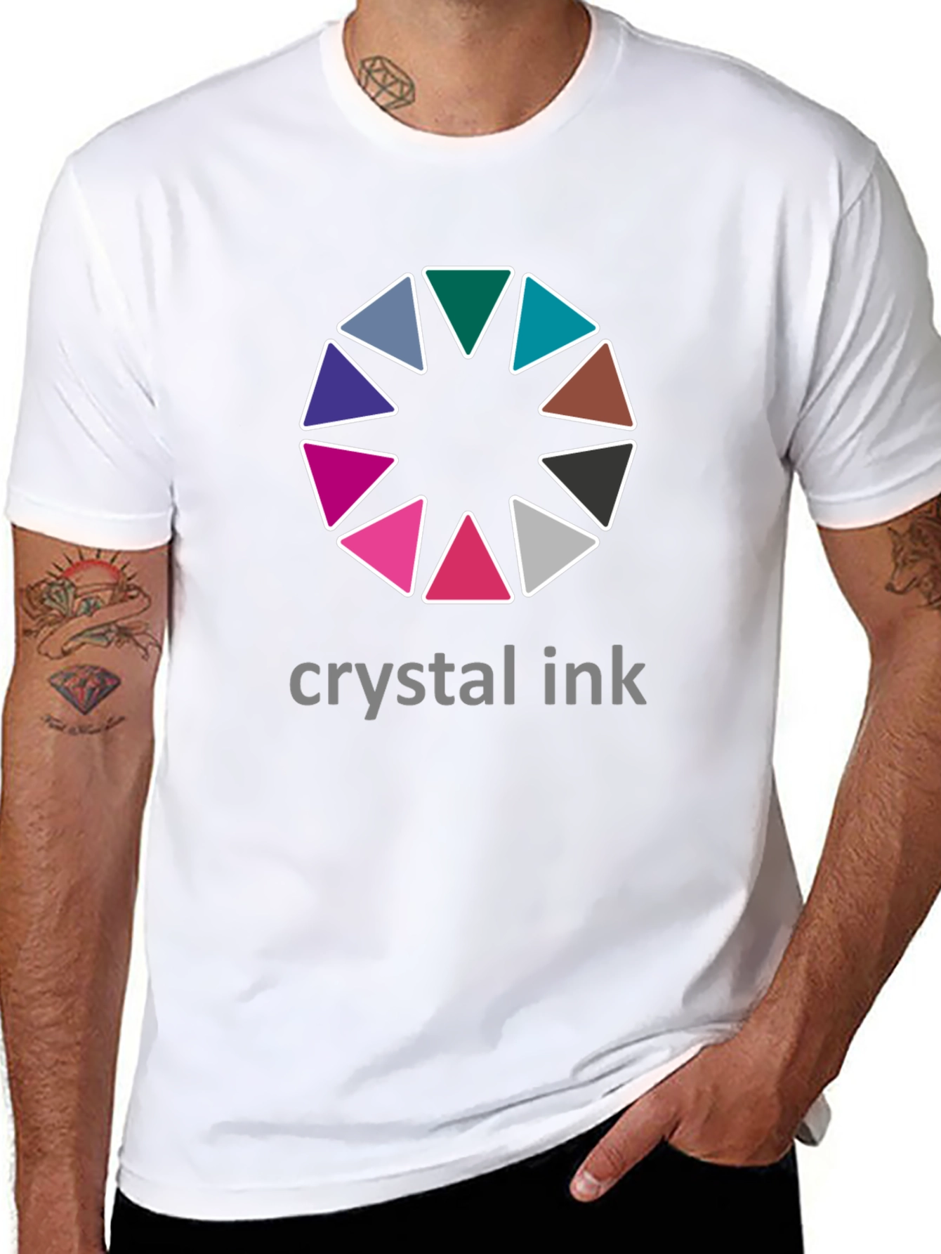 Crystal Ink Graphic Tee - Stylish Mens Black T-Shirt