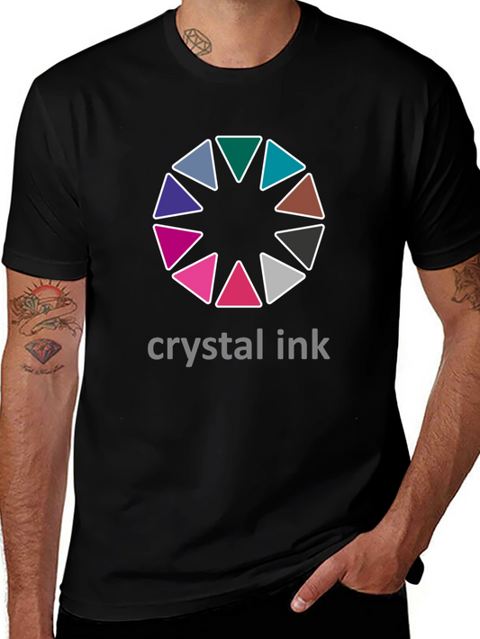 Crystal Ink Graphic Tee - Stylish Mens Black T-Shirt