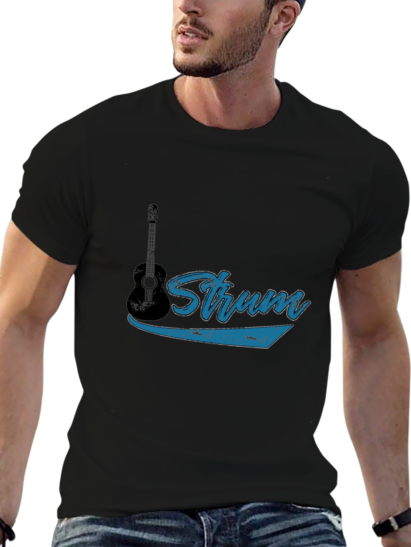 Strum Guitar Graphic Tee - Music Lover Shirt