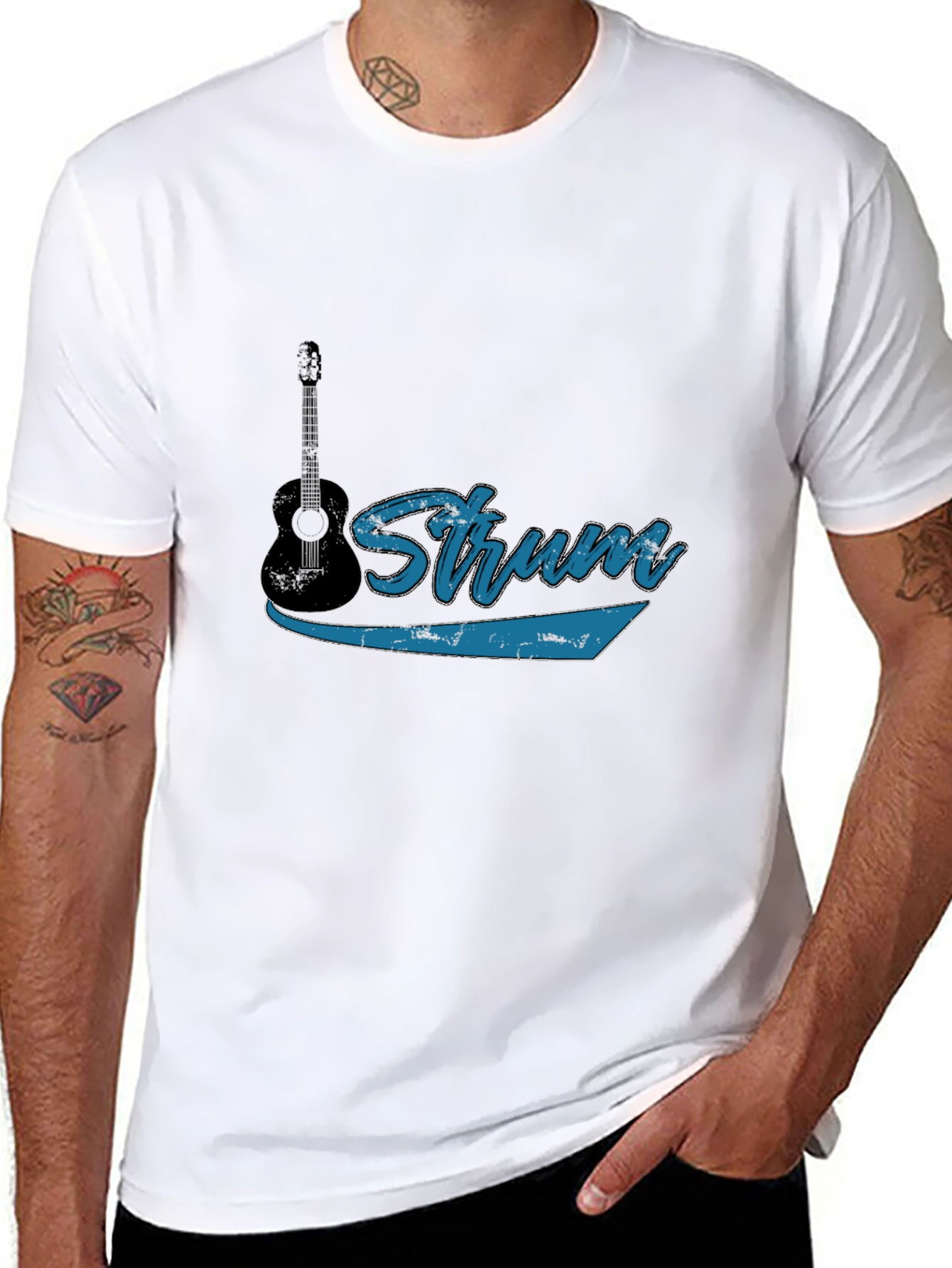 Strum Guitar Graphic Tee - Music Lover Shirt