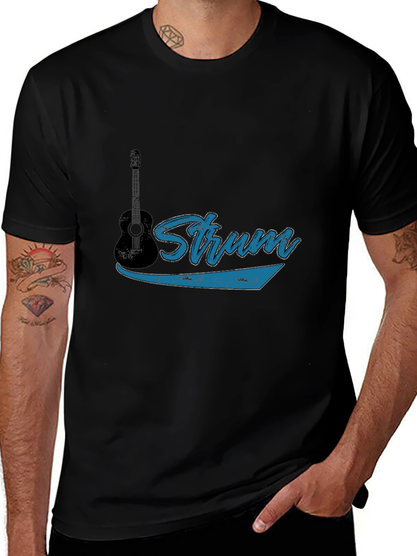 Strum Guitar Graphic Tee - Music Lover Shirt