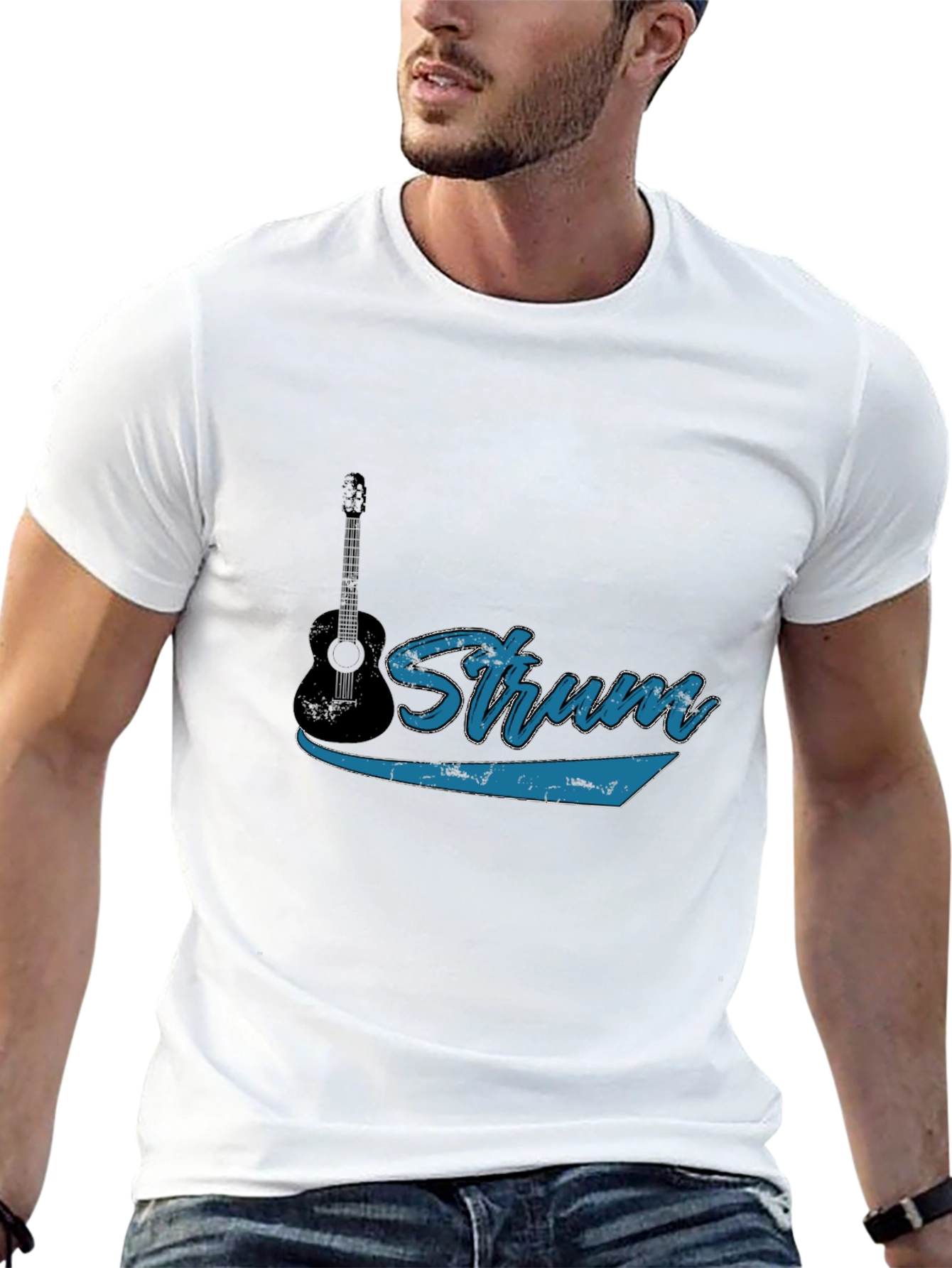 Strum Guitar Graphic Tee - Music Lover Shirt
