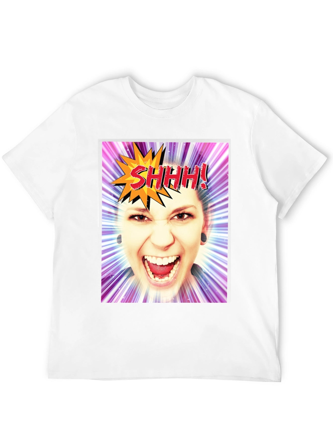SHHH! Funny Graphic Tee - Unisex Black T-Shirt