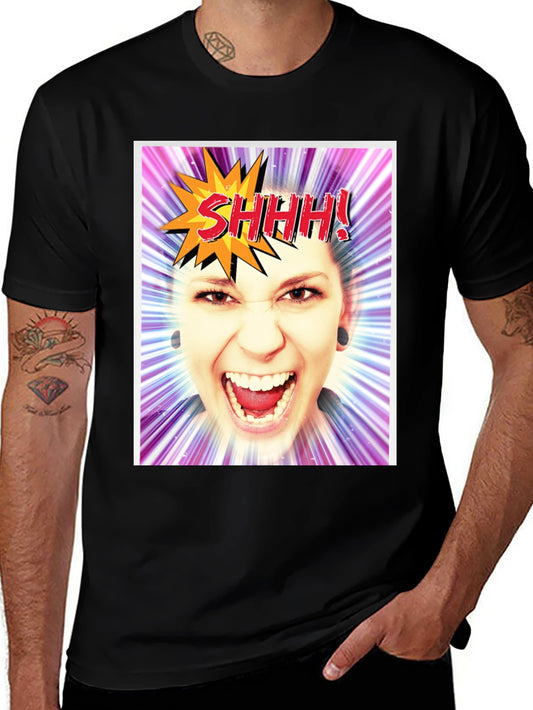 SHHH! Funny Graphic Tee - Unisex Black T-Shirt