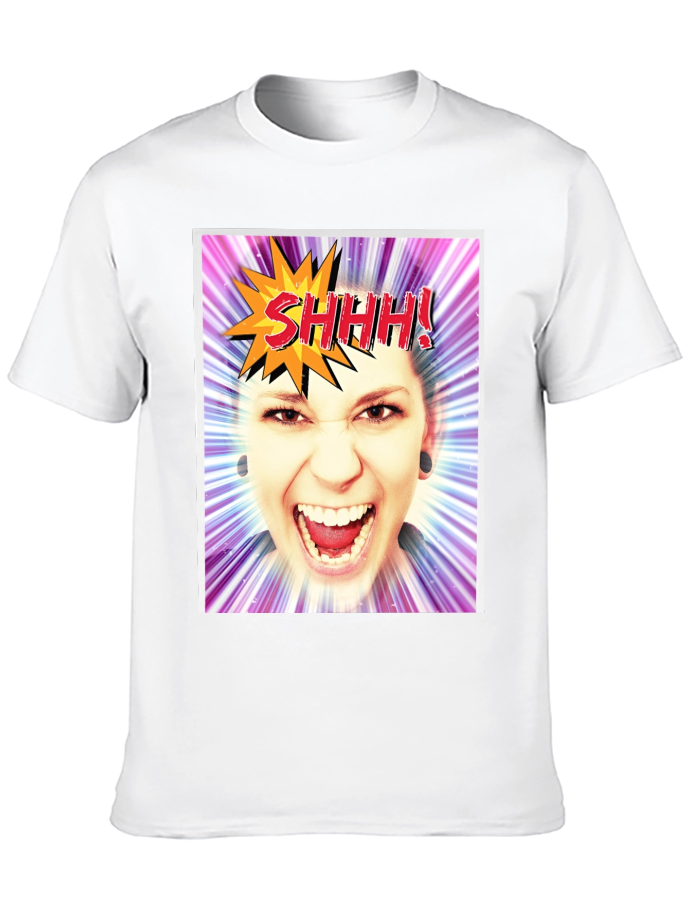 SHHH! Funny Graphic Tee - Unisex Black T-Shirt
