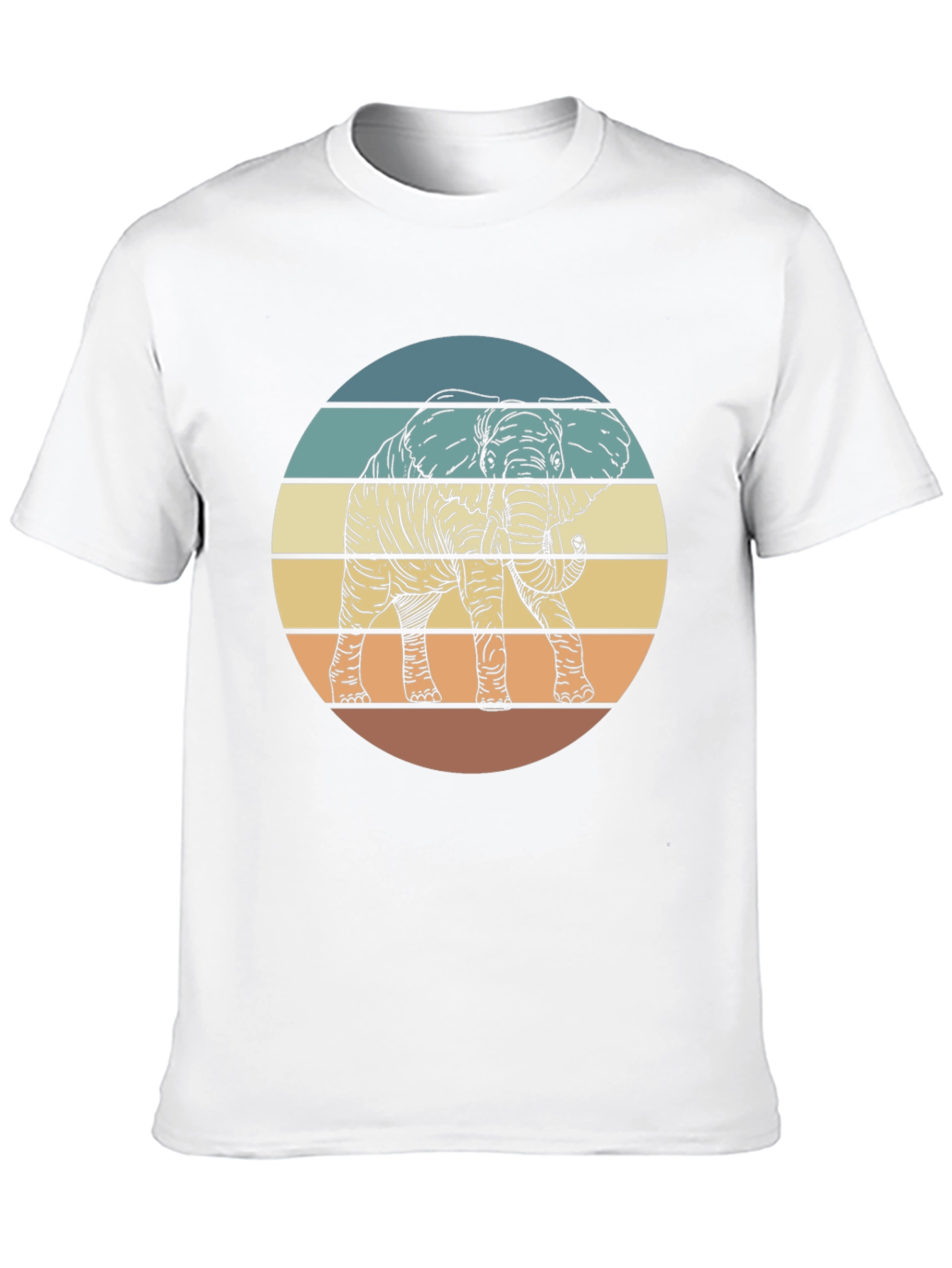 Retro Elephant Sunset Graphic T-Shirt