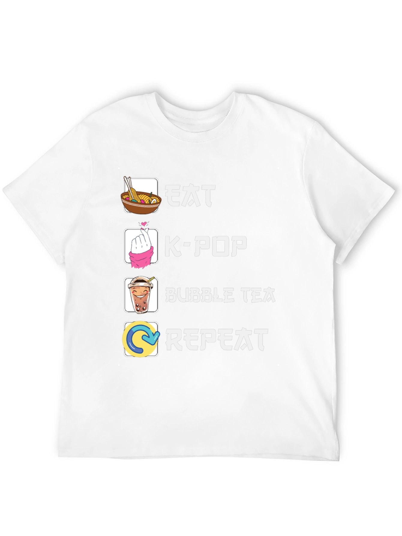 Eat K-Pop Bubble Tea Repeat Graphic Tee