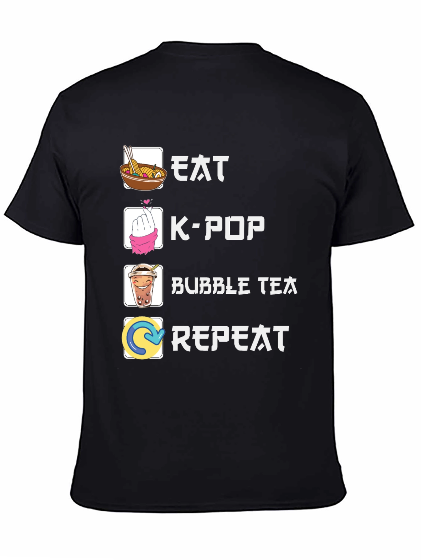 Eat K-Pop Bubble Tea Repeat Graphic Tee