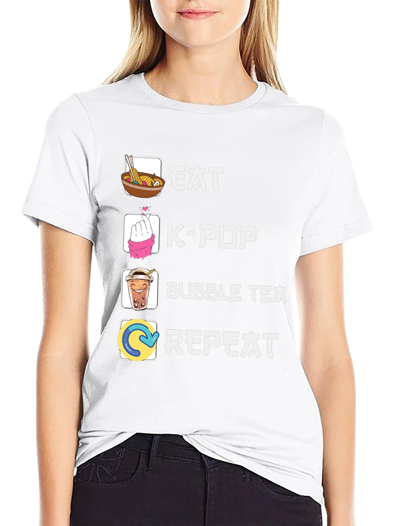 Eat K-Pop Bubble Tea Repeat Graphic Tee