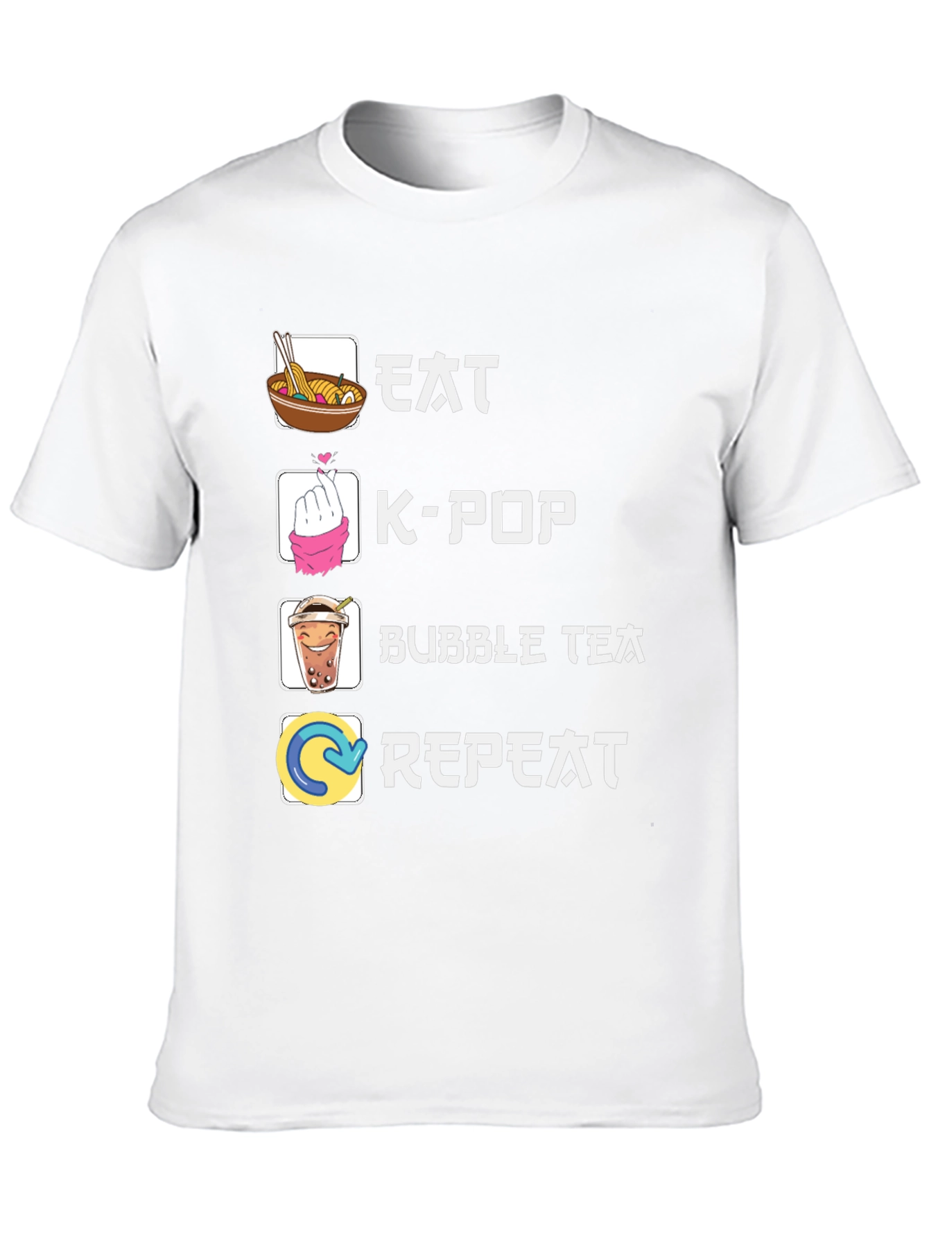 Eat K-Pop Bubble Tea Repeat Graphic Tee