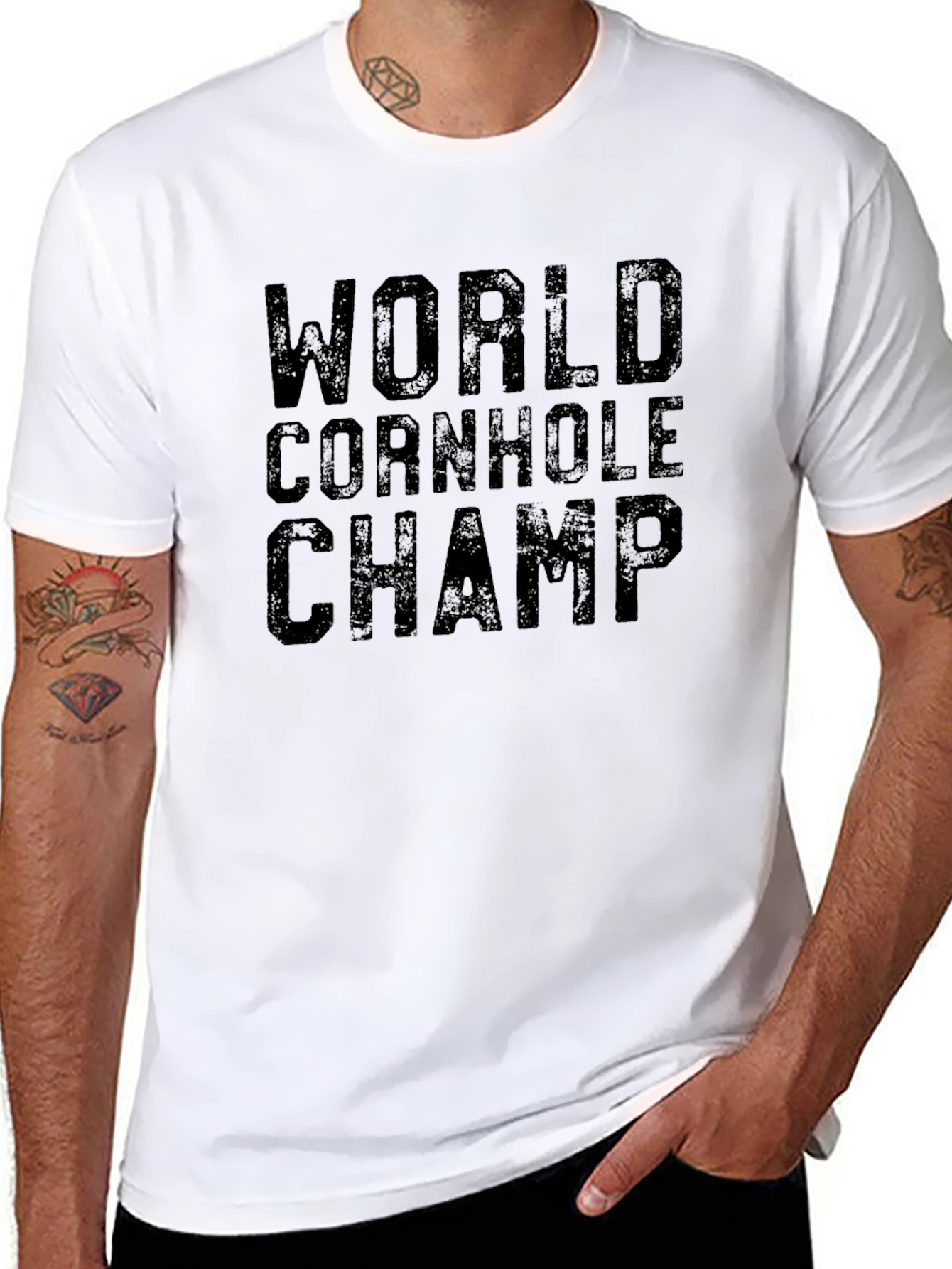 World Cornhole Champ Black T-Shirt