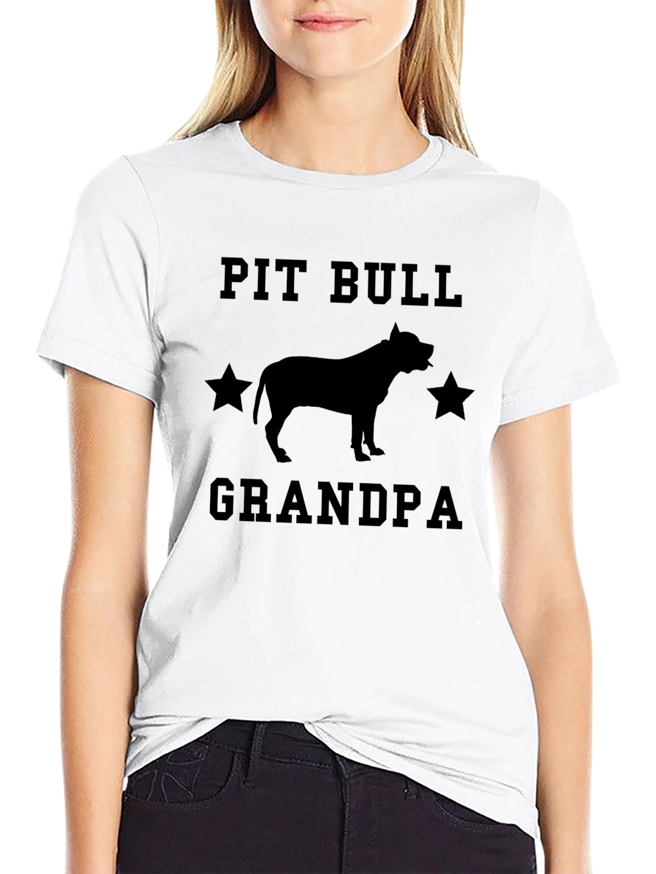 Pit Bull Grandpa Graphic T-Shirt