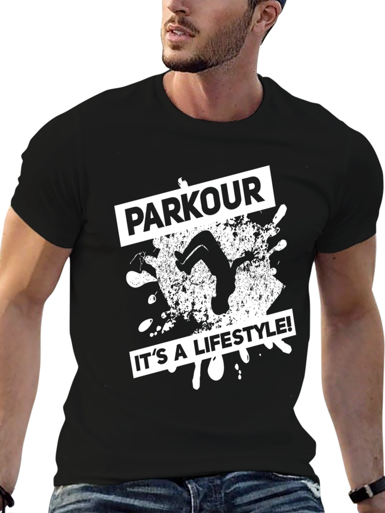 Parkour Lifestyle T-Shirt - Black Graphic Tee