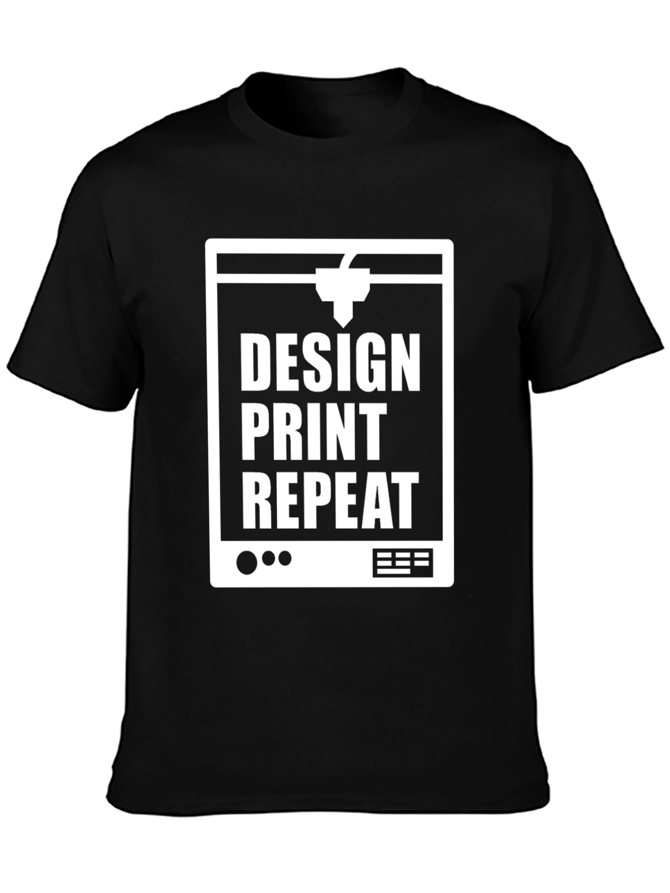 Design Print Repeat Black T-Shirt
