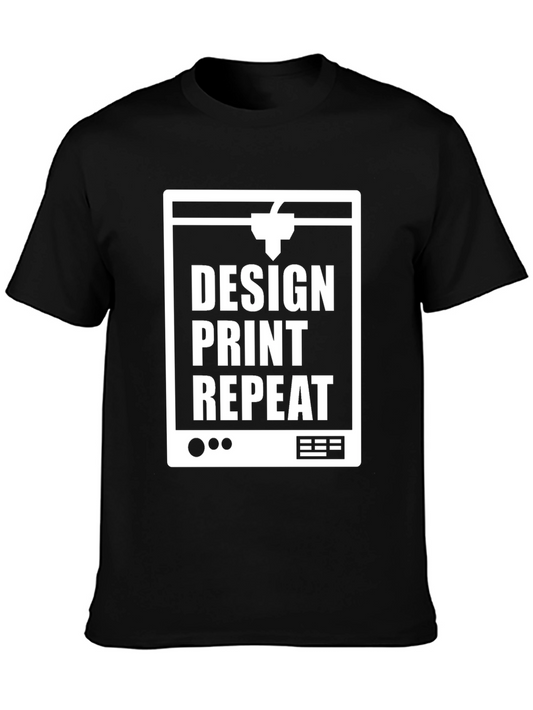 Design Print Repeat Black T-Shirt