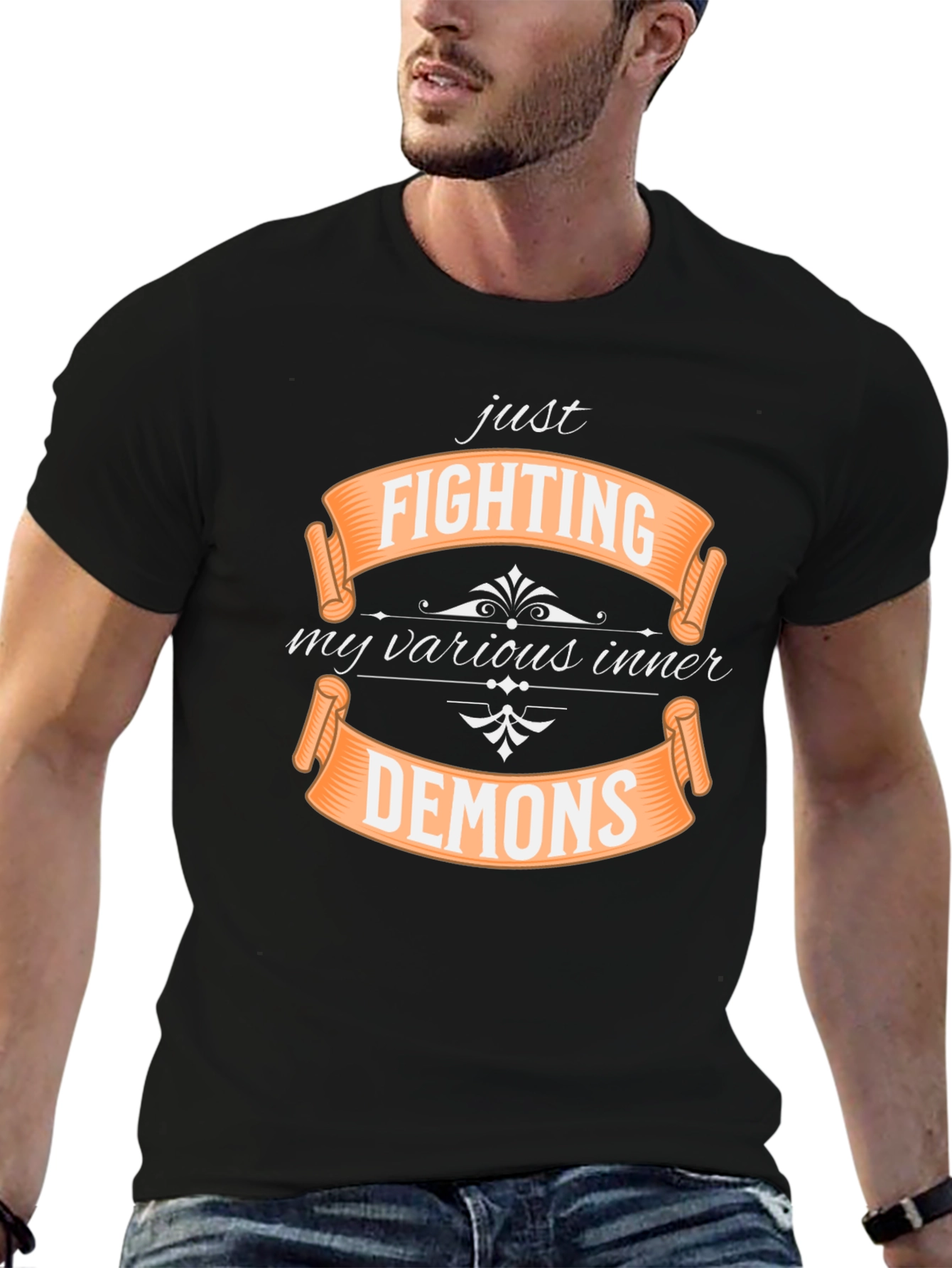 Fighting Inner Demons T-Shirt | Black Tee