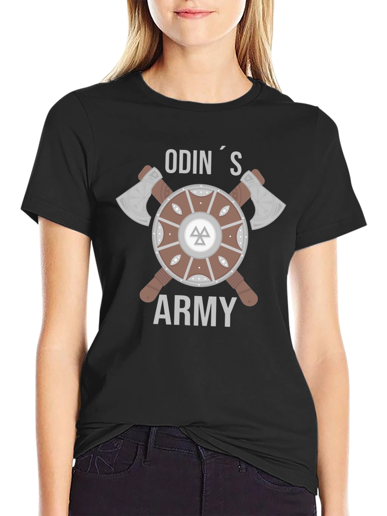 Odins Army Viking Shield & Axes T-Shirt