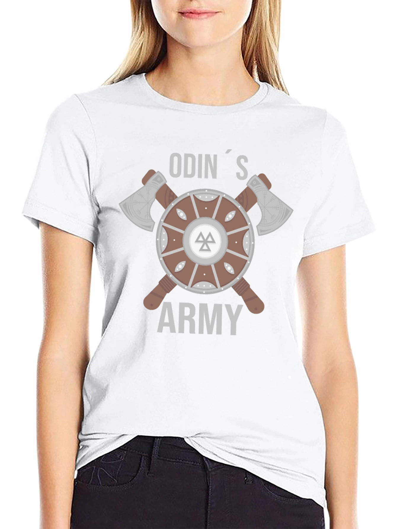 Odins Army Viking Shield & Axes T-Shirt