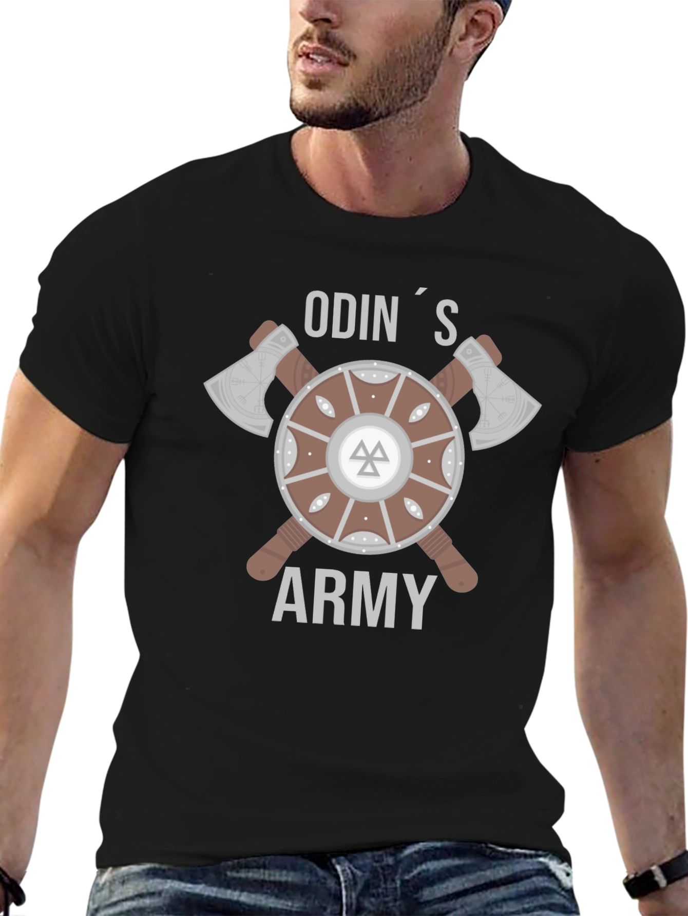 Odins Army Viking Shield & Axes T-Shirt
