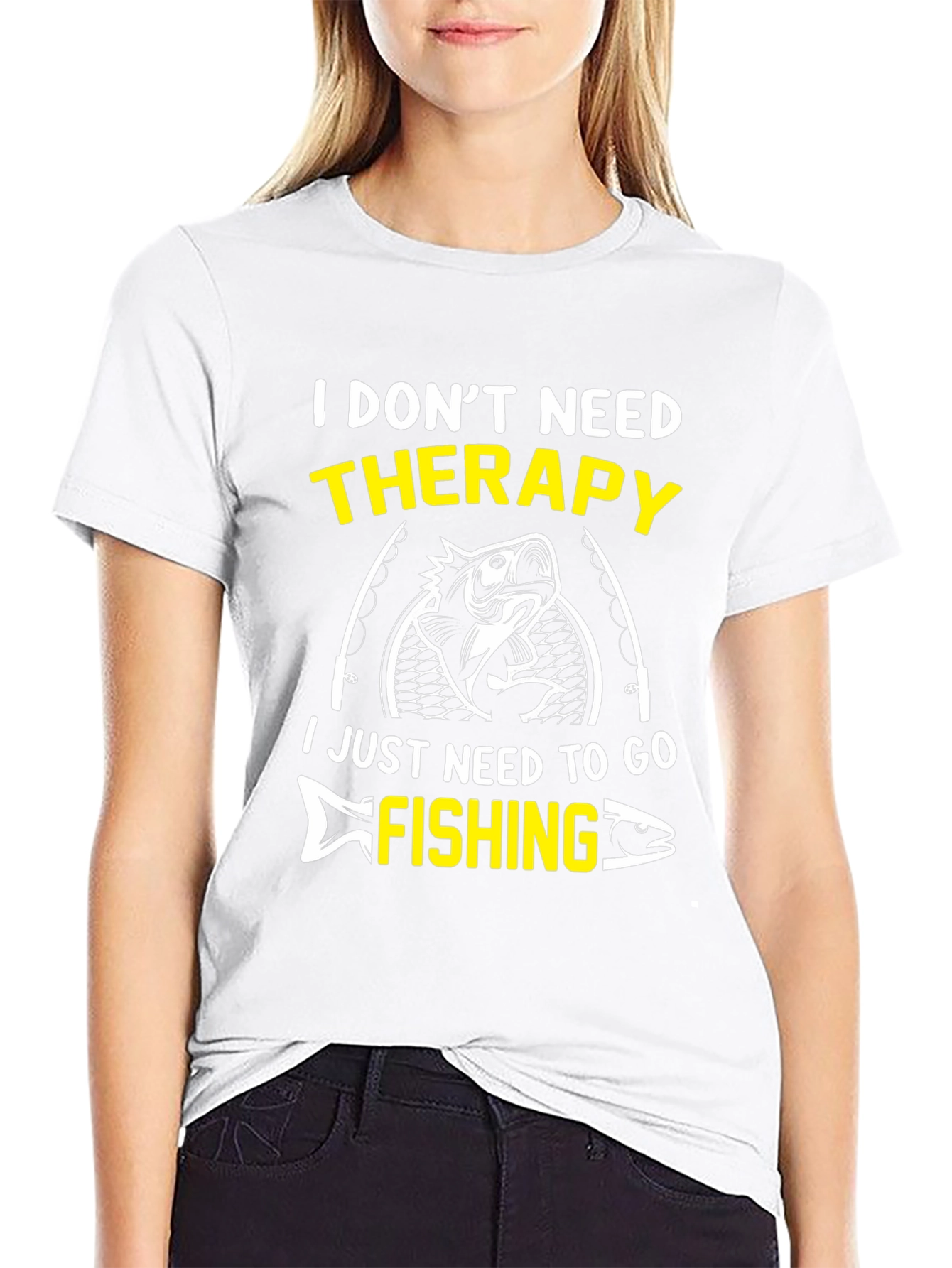 Fishing Therapy Graphic Tee - Mens Black T-Shirt