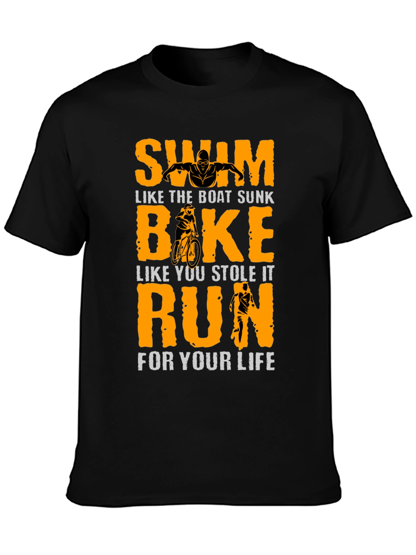 Swim Bike Run T-Shirt - Triathlon Motivation