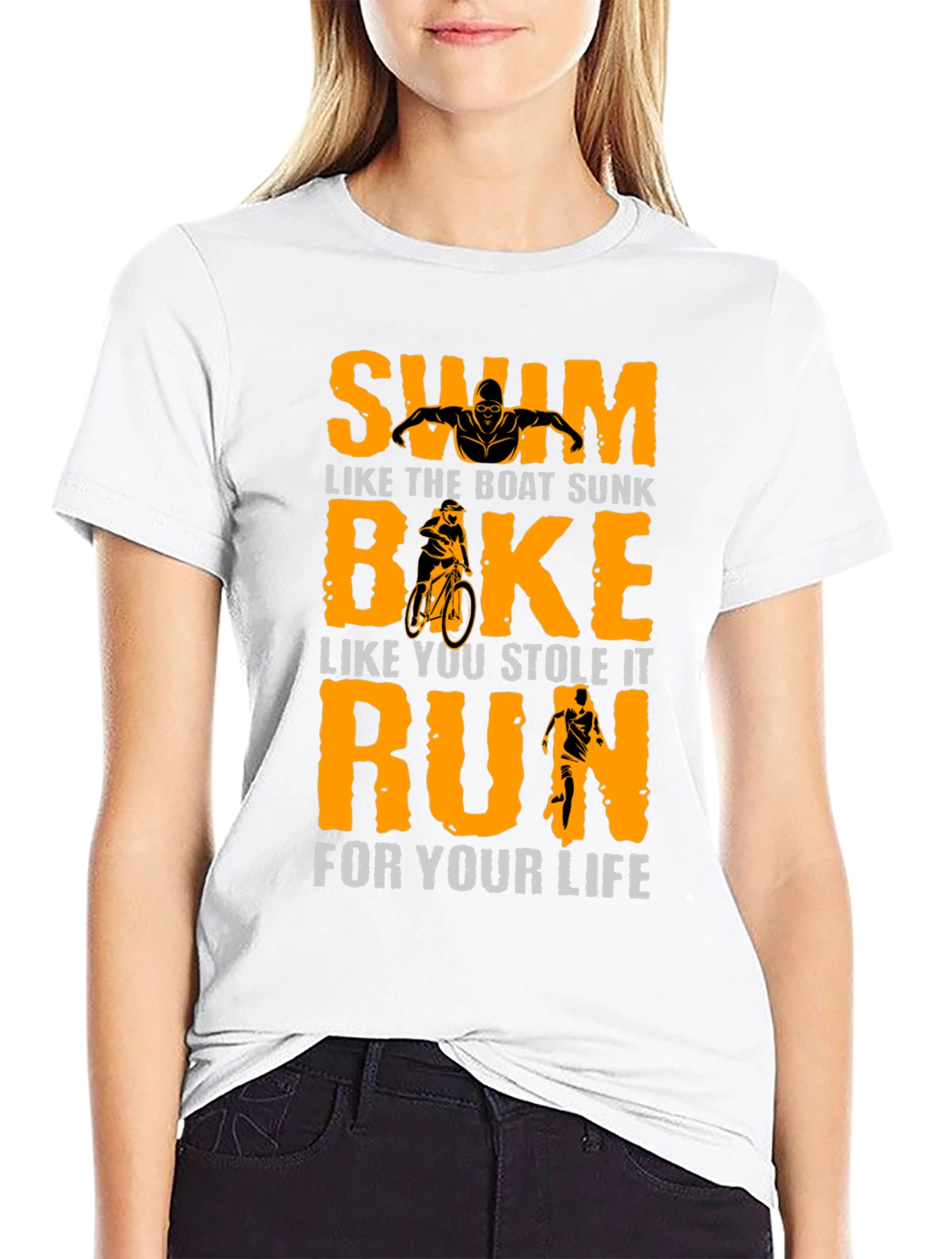 Swim Bike Run T-Shirt - Triathlon Motivation