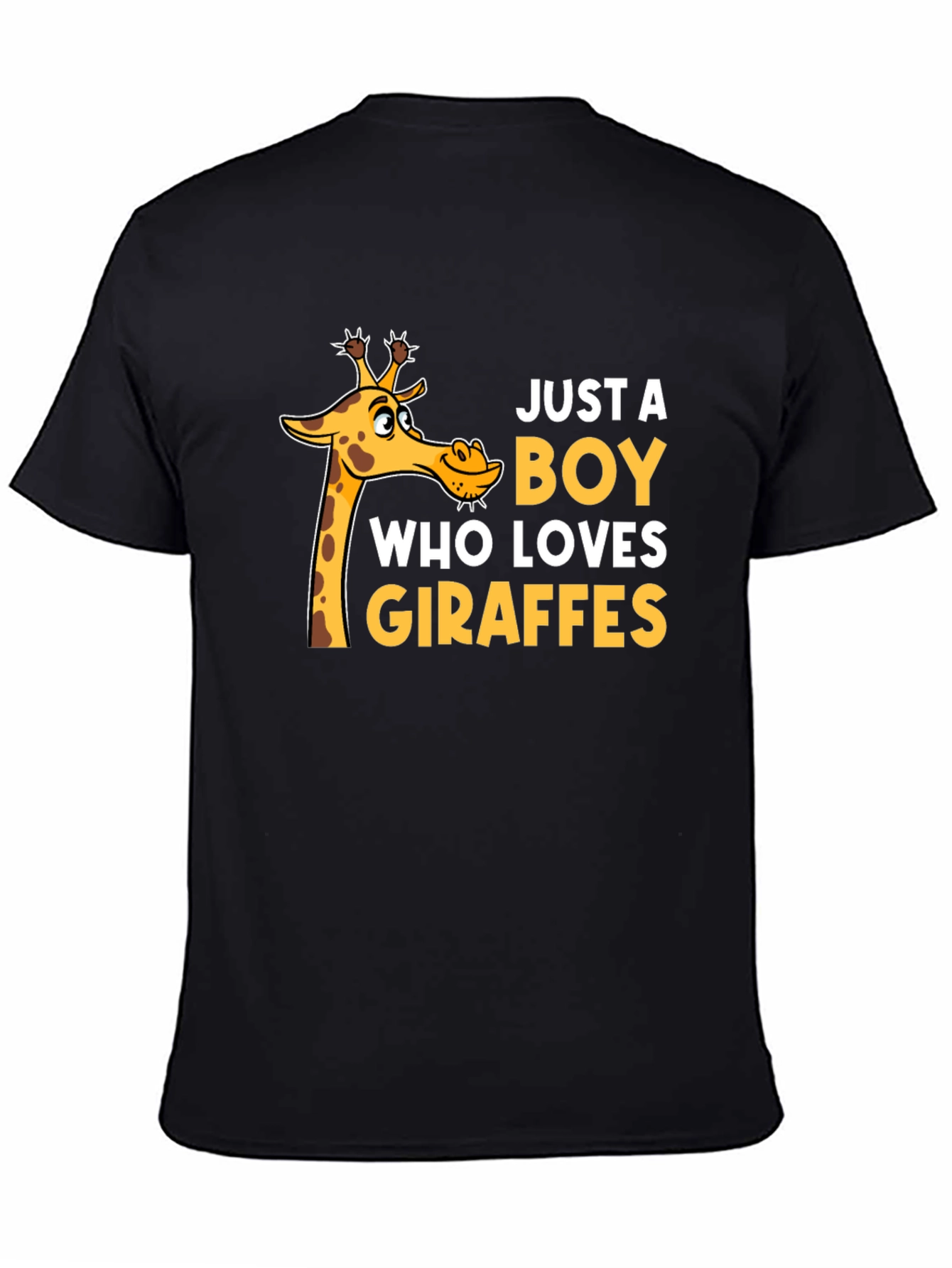 Just a Boy Who Loves Giraffes T-Shirt - Black