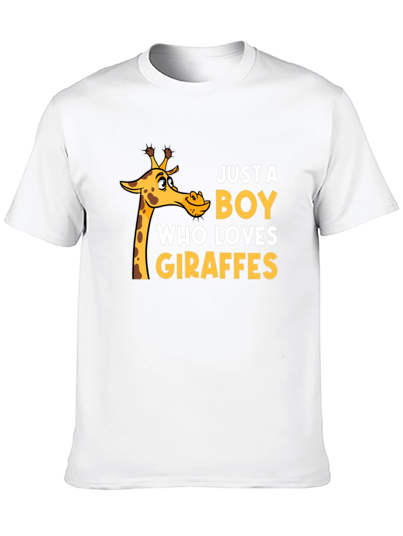 Just a Boy Who Loves Giraffes T-Shirt - Black