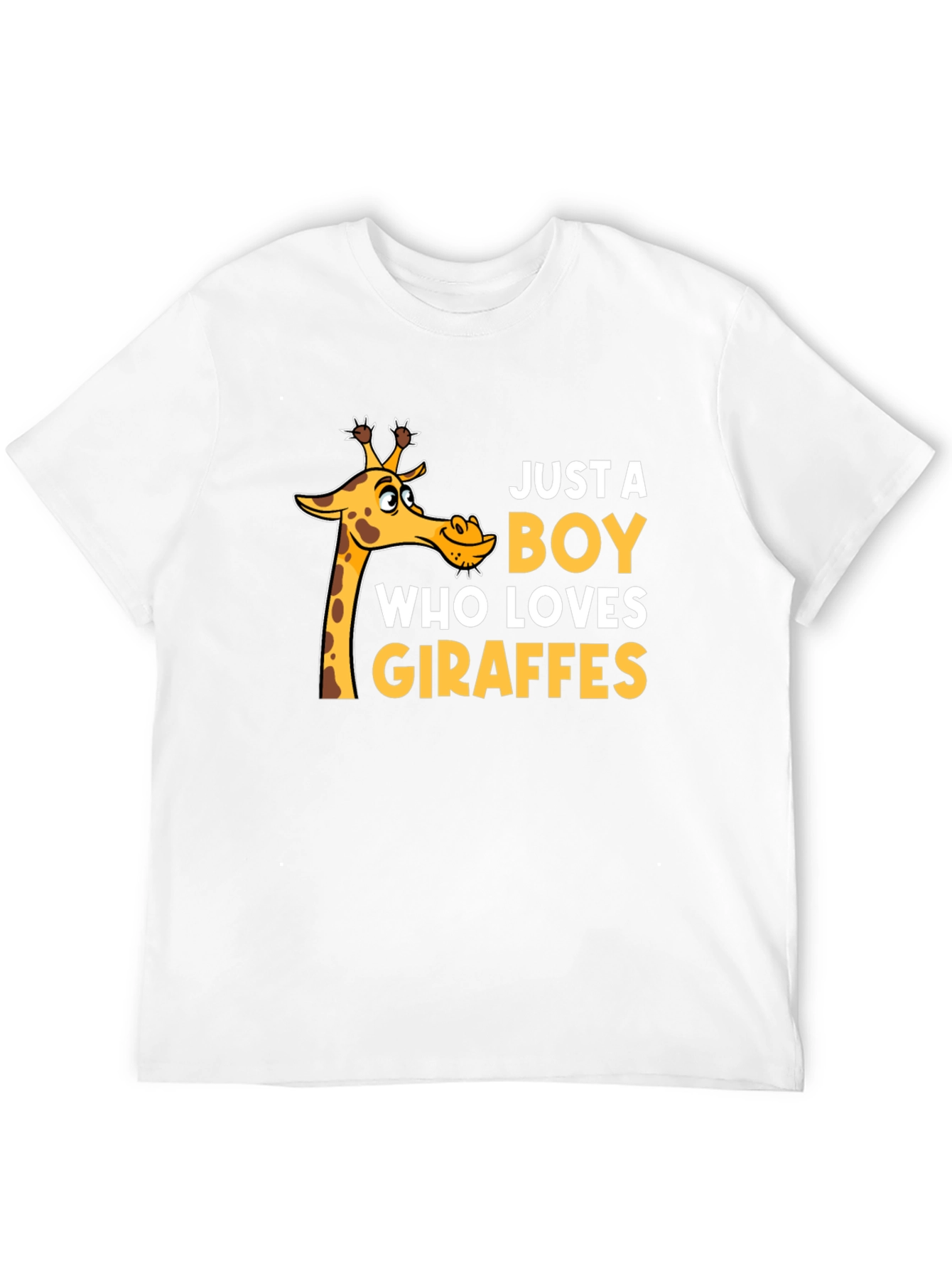 Just a Boy Who Loves Giraffes T-Shirt - Black