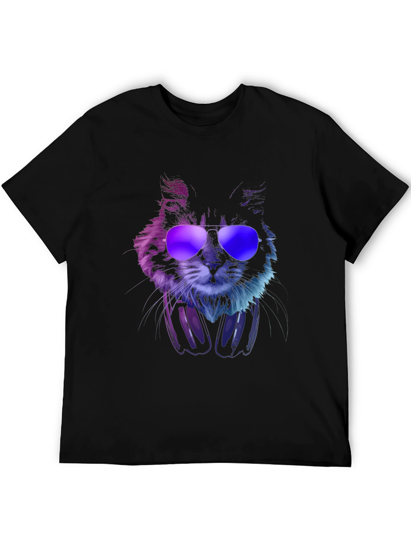 Cool Cat T-Shirt with Headphones & Sunglasses