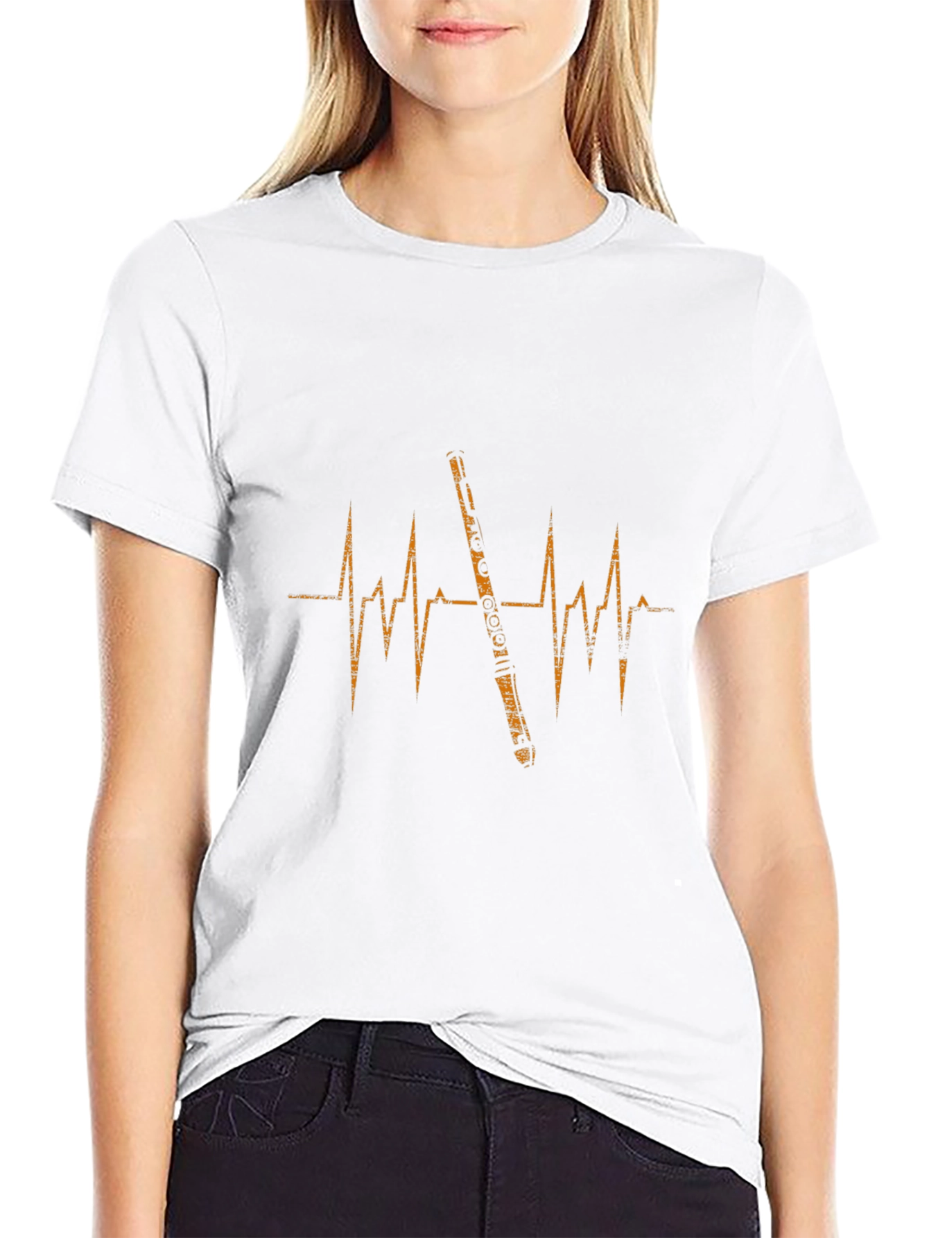 Flute Heartbeat Graphic Tee - Musicians Apparel