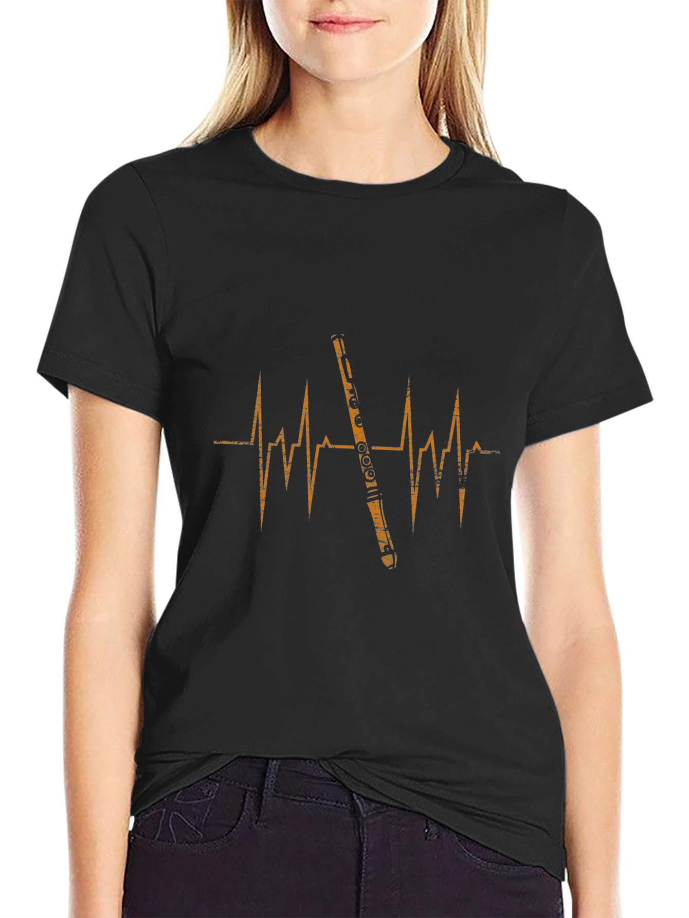 Flute Heartbeat Graphic Tee - Musicians Apparel