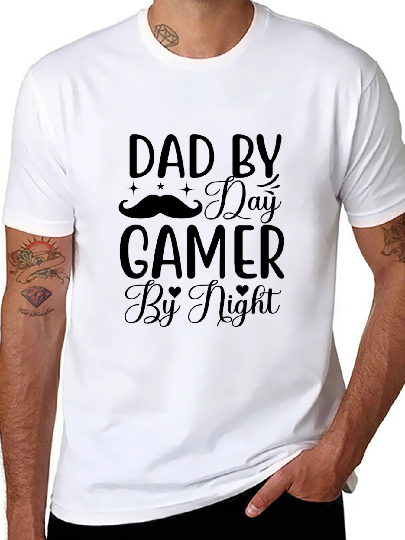 Dad By Day Gamer By Night T-Shirt - Black