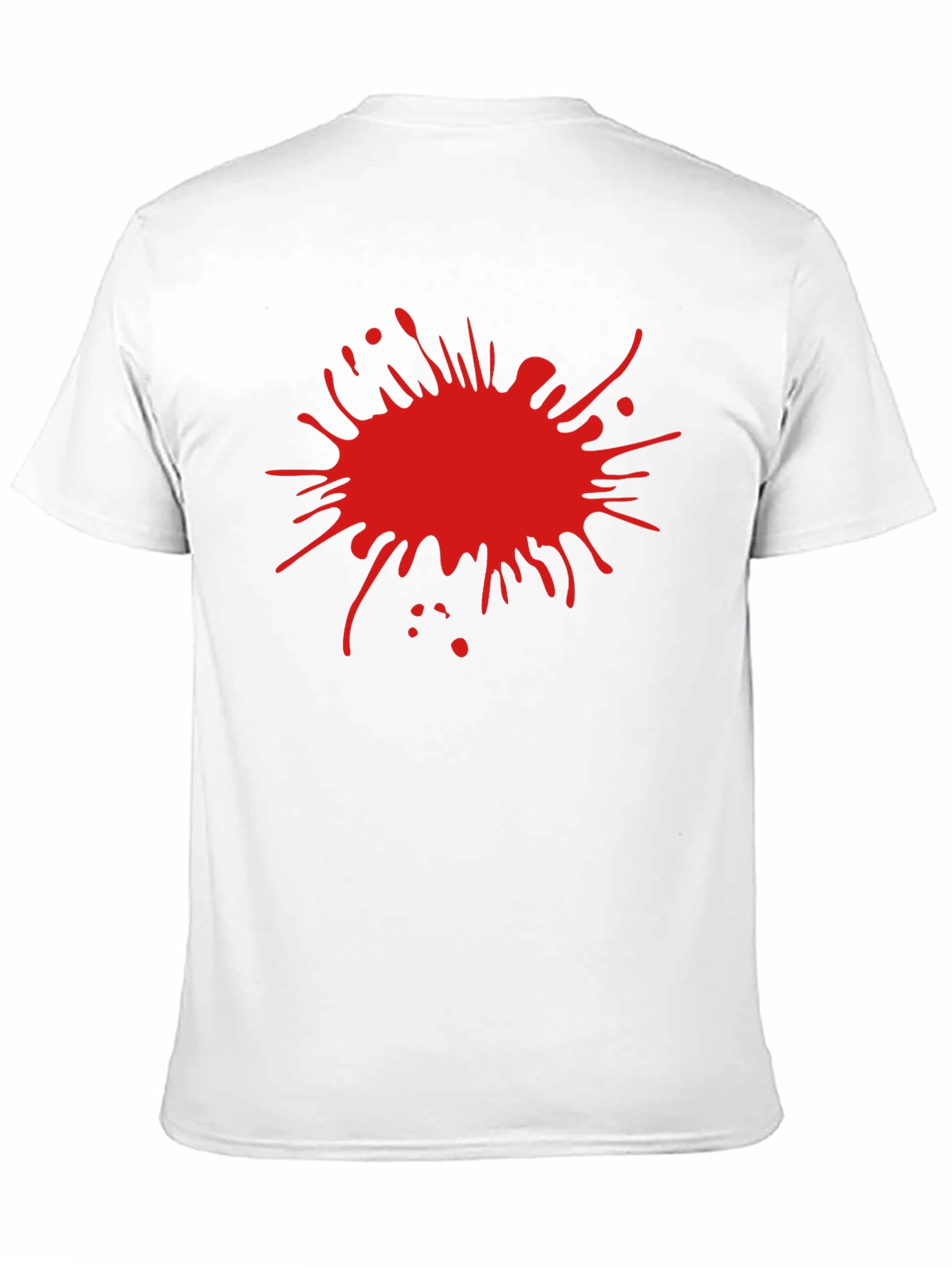 Mens Black T-Shirt with Red Splatter Design