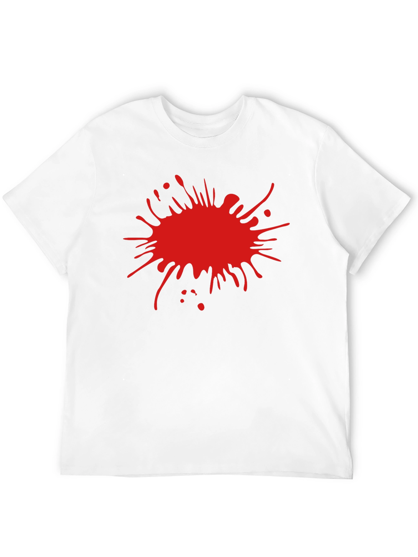 Mens Black T-Shirt with Red Splatter Design