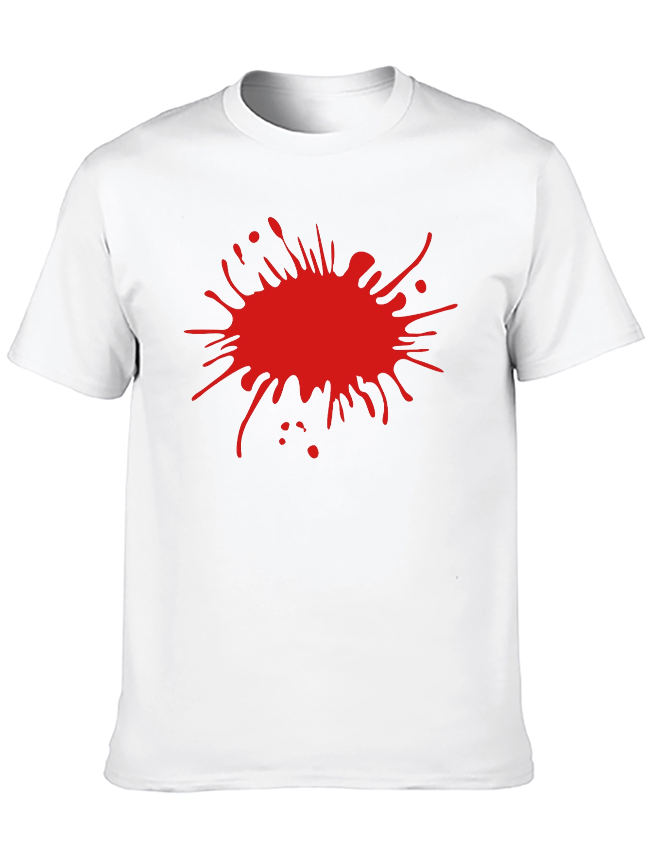 Mens Black T-Shirt with Red Splatter Design