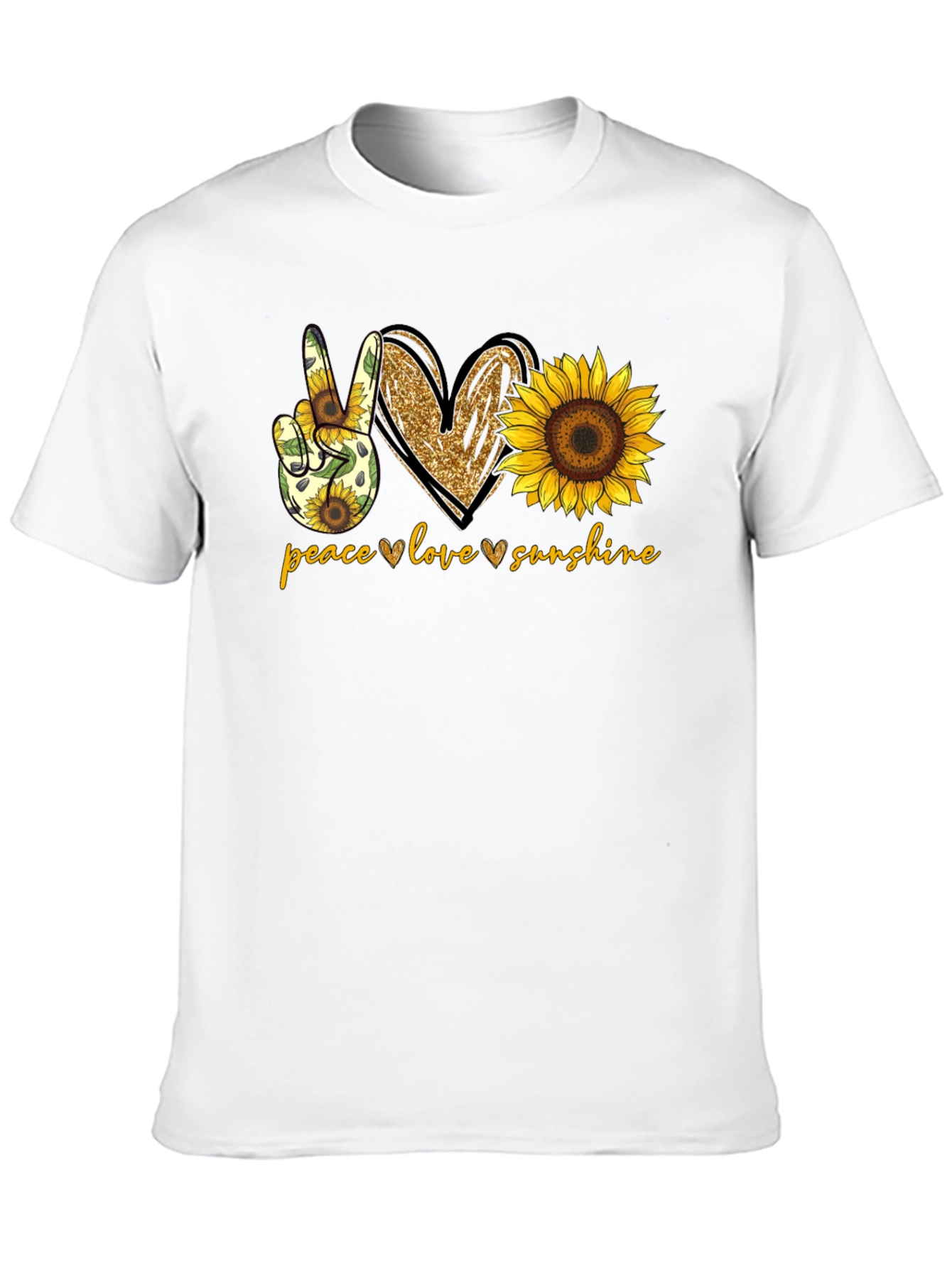 Peace Love Sunshine Sunflower Graphic T-Shirt