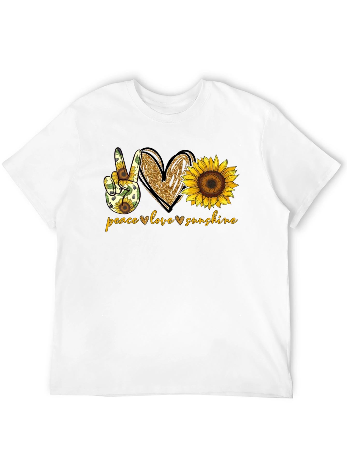 Peace Love Sunshine Sunflower Graphic T-Shirt