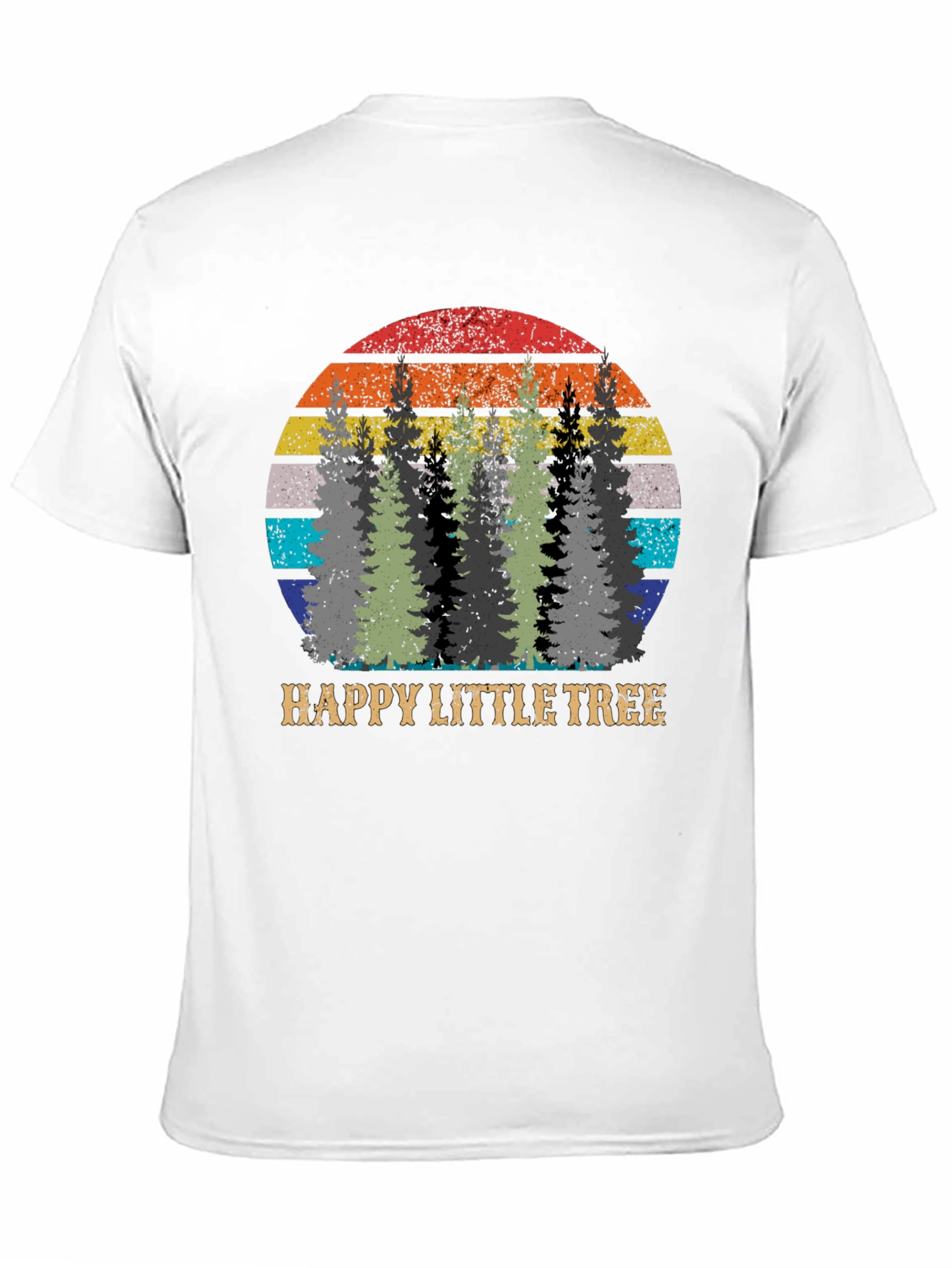 Happy Little Tree Graphic Tee - Retro Style