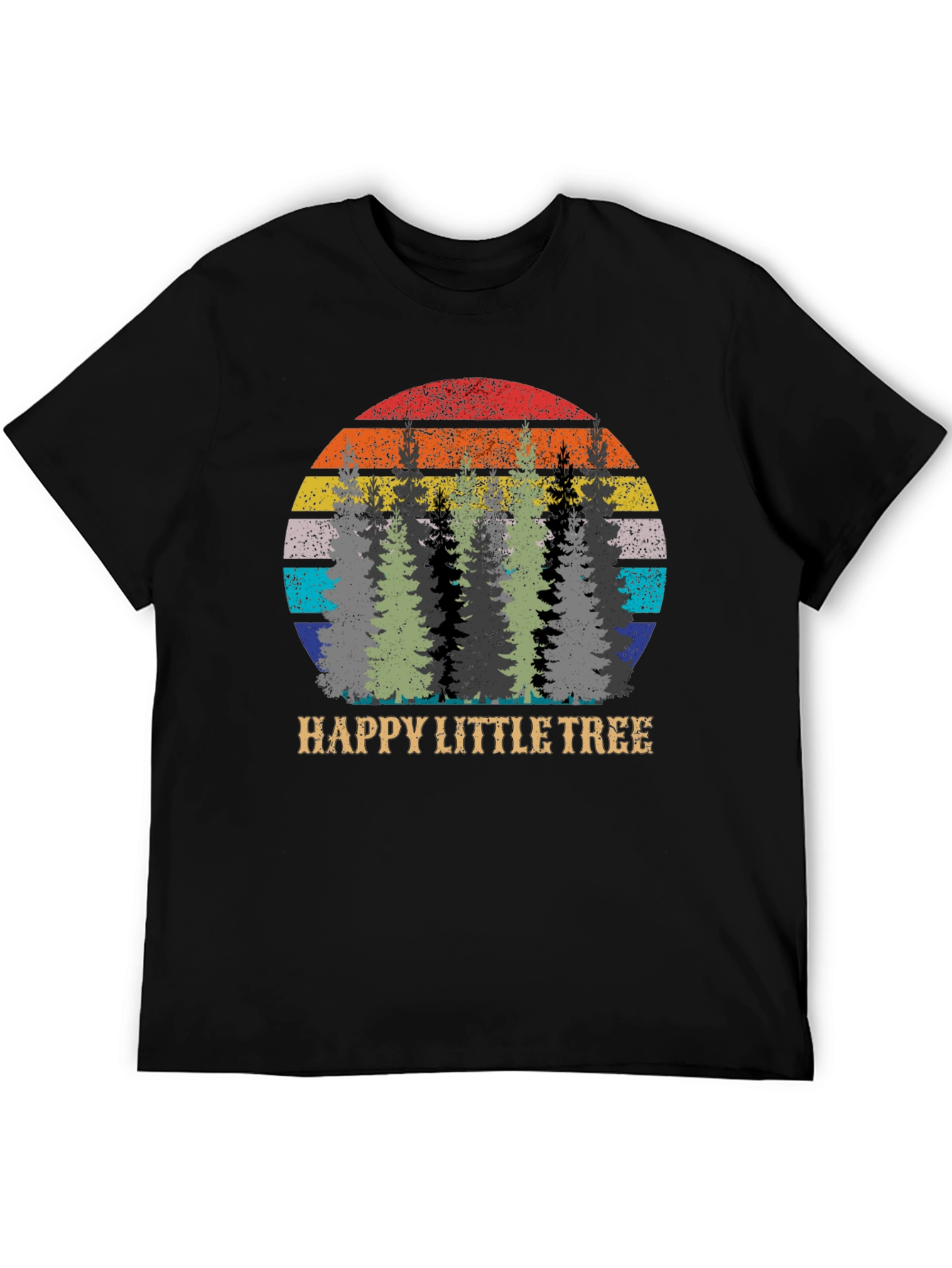 Happy Little Tree Graphic Tee - Retro Style