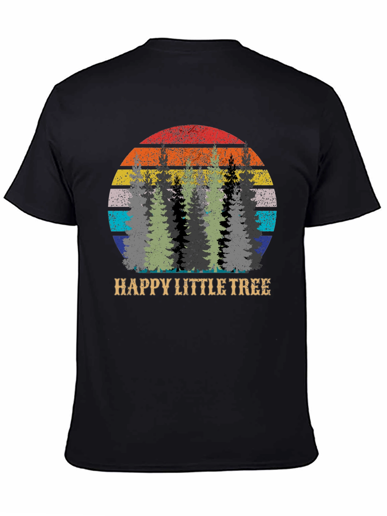 Happy Little Tree Graphic Tee - Retro Style