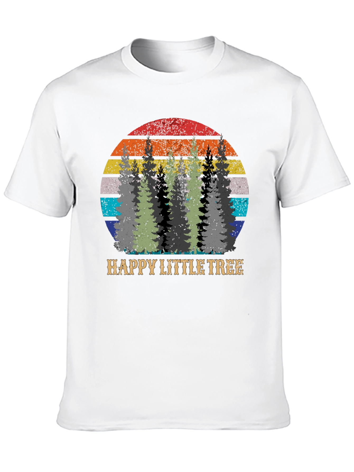 Happy Little Tree Graphic Tee - Retro Style