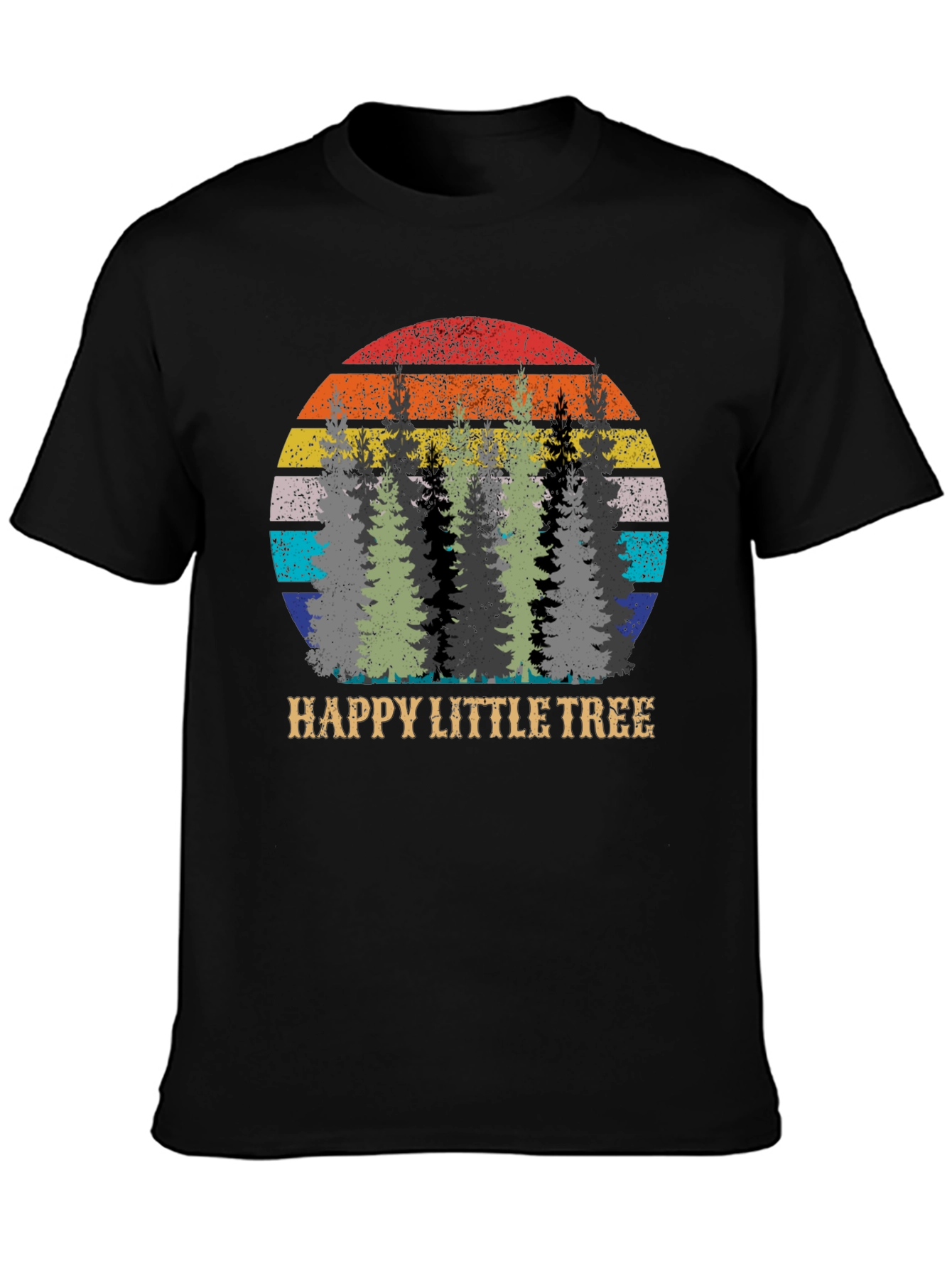 Happy Little Tree Graphic Tee - Retro Style
