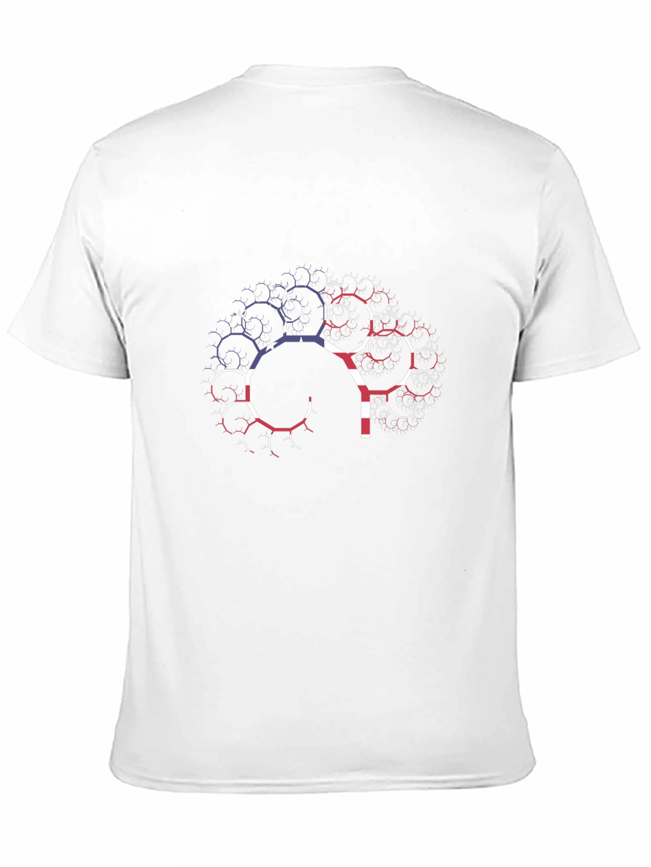 USA Flag Brain Fractal T-Shirt - Black