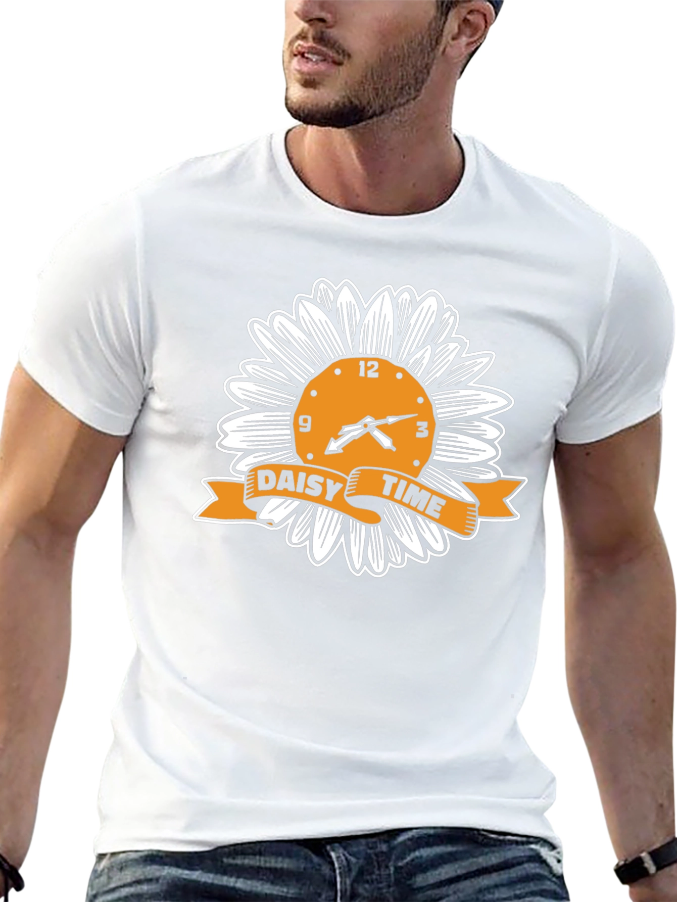 Daisy Time Graphic Tee - Black Cotton T-Shirt