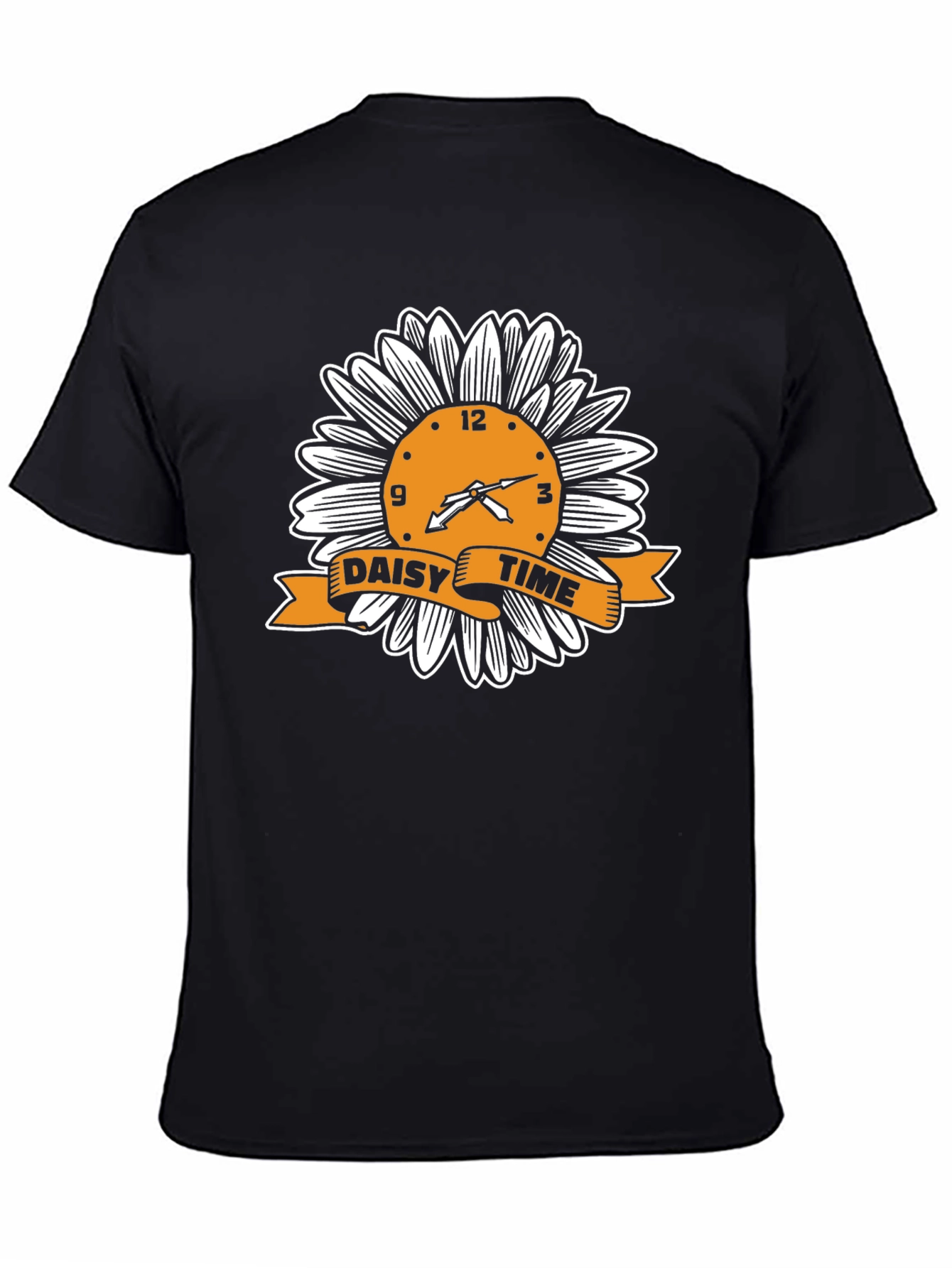 Daisy Time Graphic Tee - Black Cotton T-Shirt
